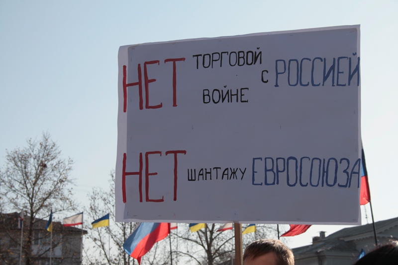 В Симферополе провели митинг в поддержку решения не подписывать соглашение об ассоциации с Евросоюзом