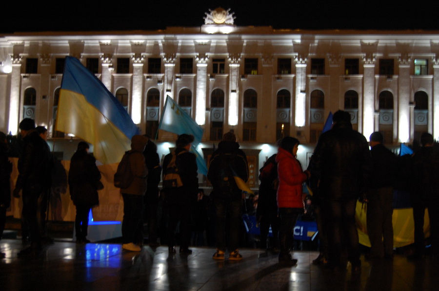 В Симферополе прошла немногочисленная акция в поддержку ассоциации Украины с ЕС