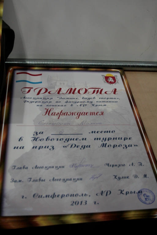 В Симферополе завершился новогодний турнир по фигурному катанию среди детей