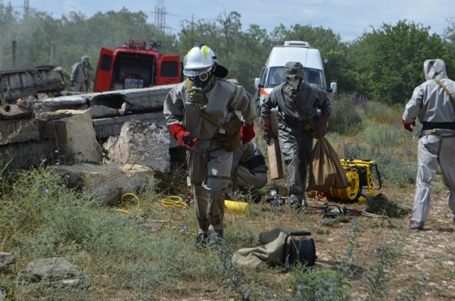 В Севастополе прошли учения спасателей и кинологов