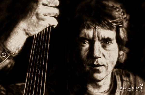 высоцкий, В Севастополе нарисовали Высоцкого на песке