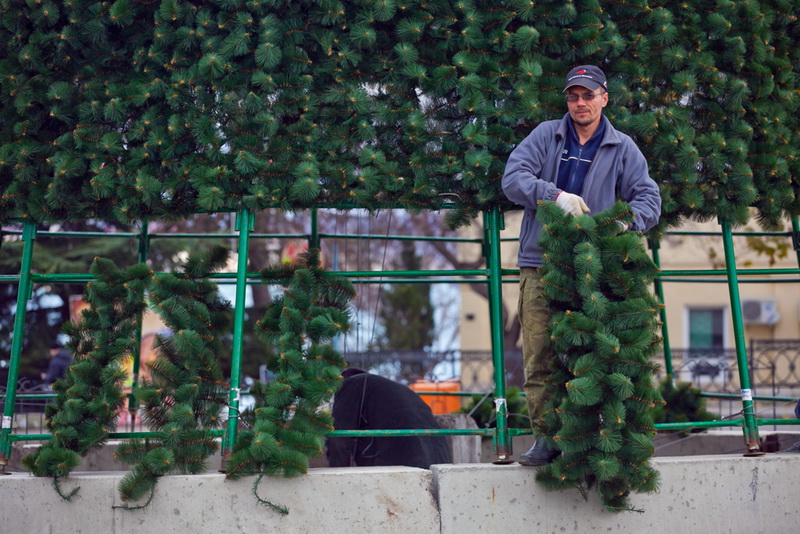 Городская елка, В Севастополе устанавливают 15-метровую елку