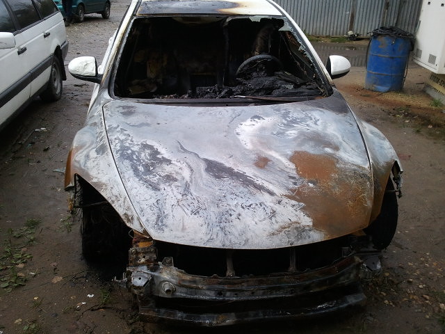 Ночью в Симферополе сгорел автомобиль Пожар, Ночью в Симферополе сгорел автомобиль