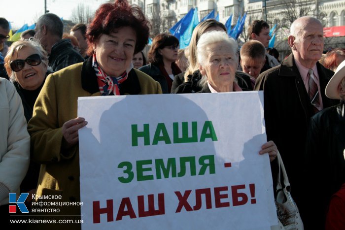 В Симферополе провели митинг в поддержку решения не подписывать соглашение об ассоциации с Евросоюзом