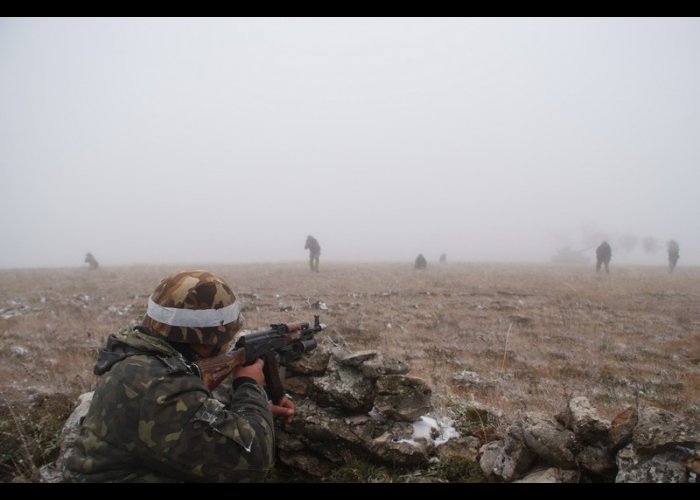 Под Симферополем проводит учения бригада береговой обороны